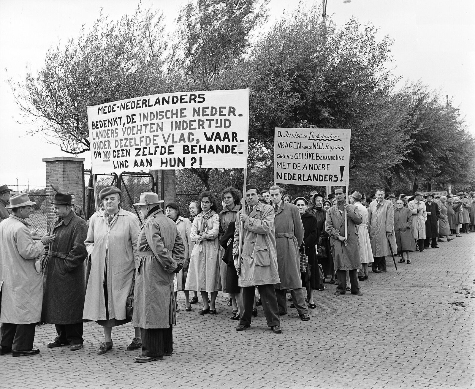 A street demonstration by Dutch people from the Indies in The Hague, 1954.